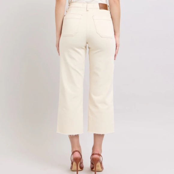 Judy Blue Ecru Hi Rise Wide Leg Straight Jean Size 20 - Picture 3 of 12